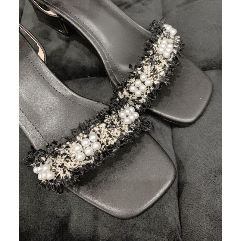 sandal (xan đan) quai DẠ NGỌC cao gót tráng gương 5p