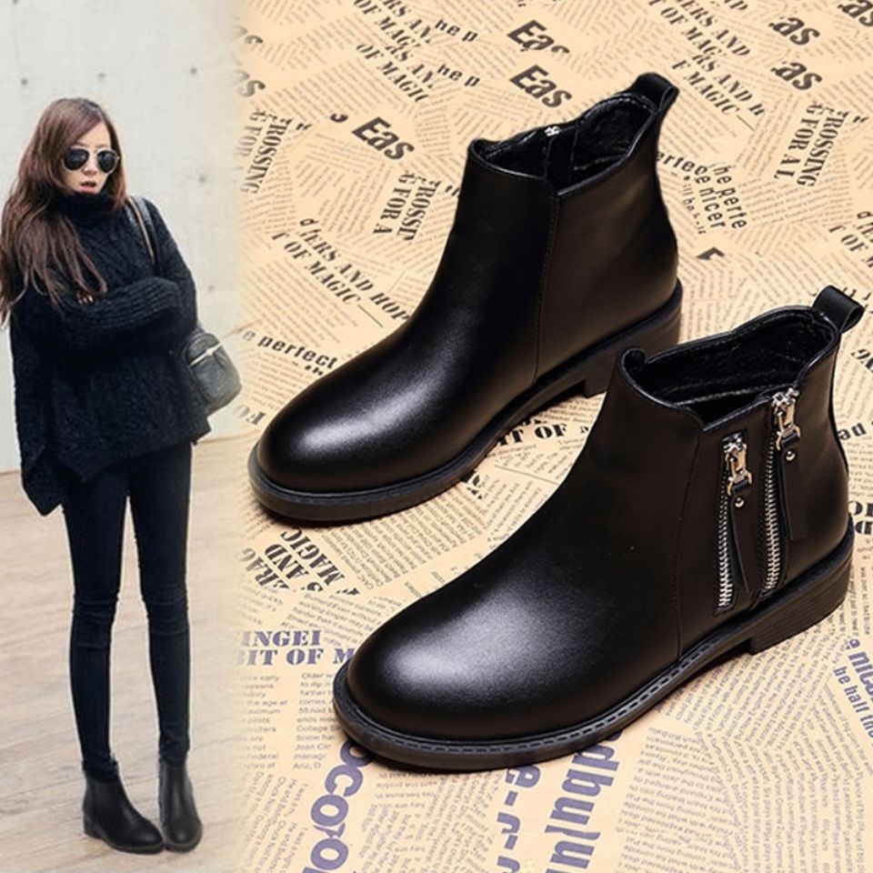 Giày Boot Cao Gót Phong Cách Anh Quốc Thời Trang Mới Cho Nữ