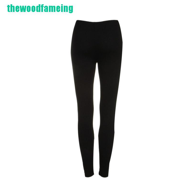 Quần Legging Đen Kẻ Sọc Phong Cách Gothic Quyến Rũ Cho Nữ