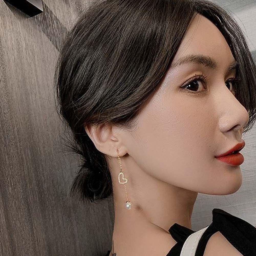 Bông Tai Hợp Kim Hình Trái Tim Sang Trọng Cho Nữ|Áo Kiểu Hàn Quốc Thiết Kế Trẻ Trung Cá Tính