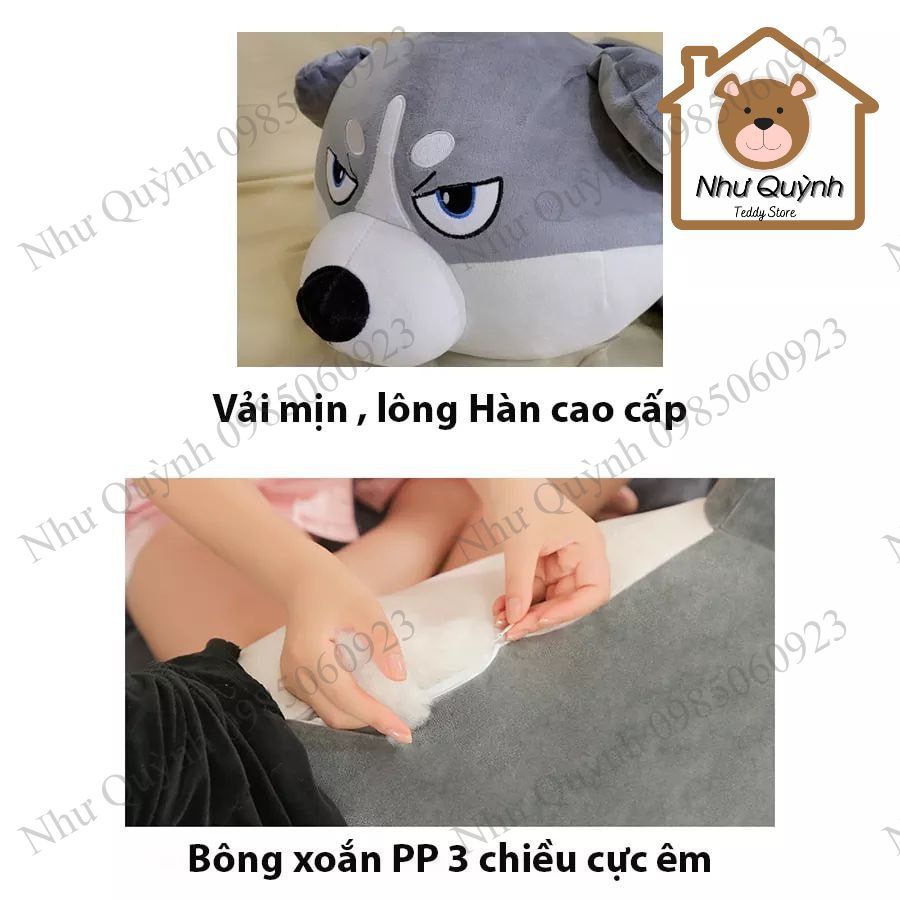 Gấu bông chó husky ,chó alaska siêu to khổng lồ đáng yêu nghộ nghĩnh kích thươc 80cm 1m2 1m4 1m6