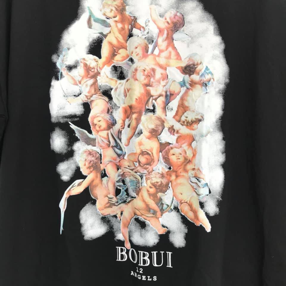 Áo BOBUI 12 Angels Black / Blue - Áo thun Bobui Saigon , Tee BOBUI 12 thiên thần Đen / Xanh
