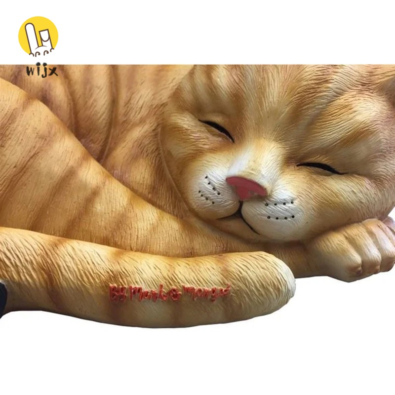Mô Hình Tượng Chó Mèo Đang Ngủ Dễ Thương Phong Cách Hàn Quốc