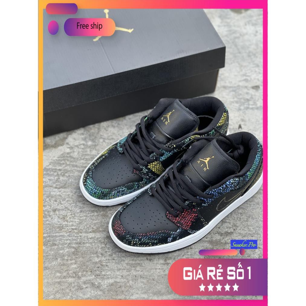 (FULL BOX + QUÀ TẶNG) Giày thể thao Jordan 1 Low Multicolor Snakeskin (W) (2020) cổ thấp siêu đẹp dành cho nam và nữ . | BigBuy360 - bigbuy360.vn