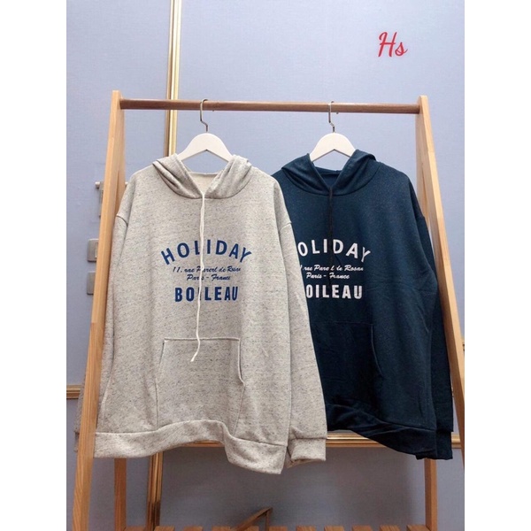 Áo nỉ mũ in chữ HOLIDAY HS6