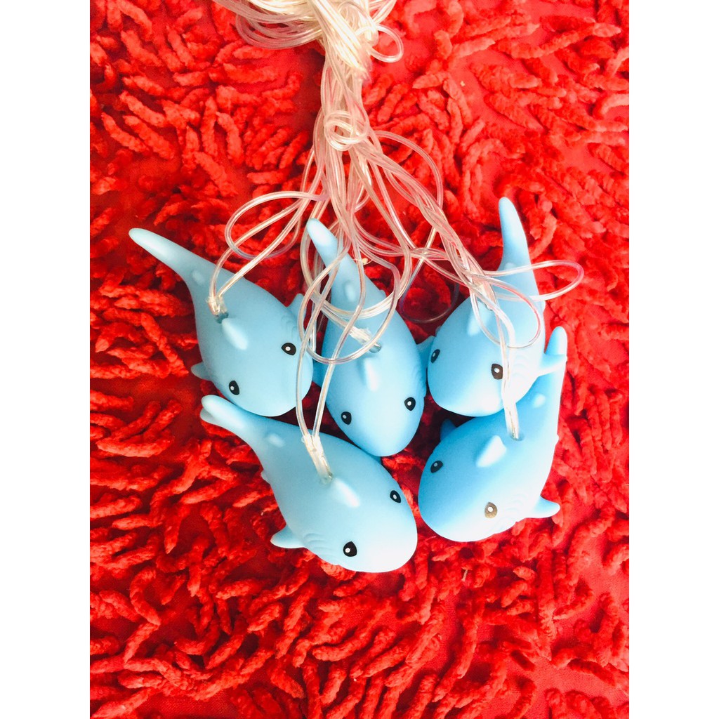 Dây led trang trí hình cá xanh 7 mét