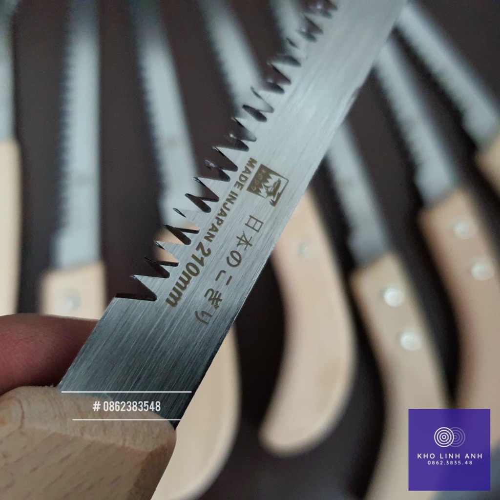 Cưa mini Nhật cán gỗ lưỡi 21cm chuyên cưa lách, vị trí hẹp tạo dáng cây cảnh bonsai