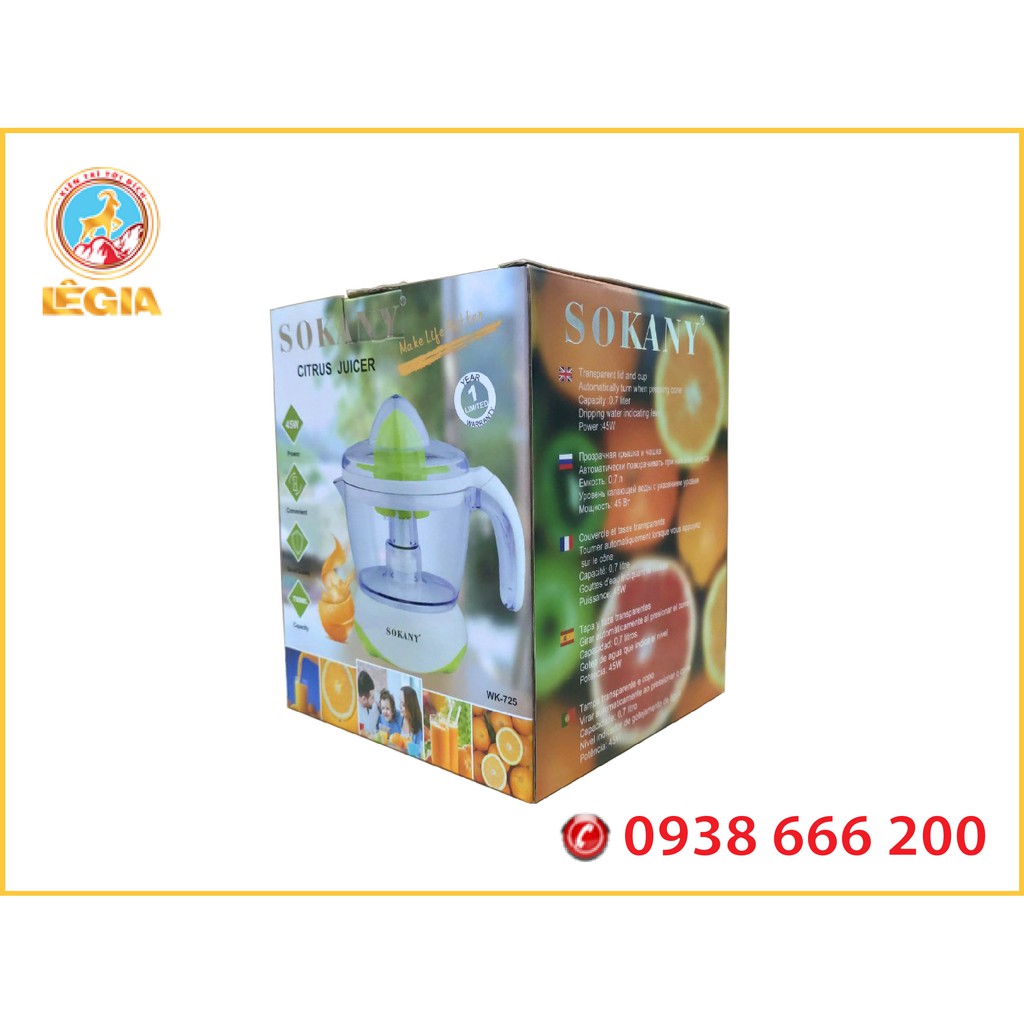 Máy Ép(Vắt) Trái Cây Tự Động SOKANY CITRUS JUICER 45W