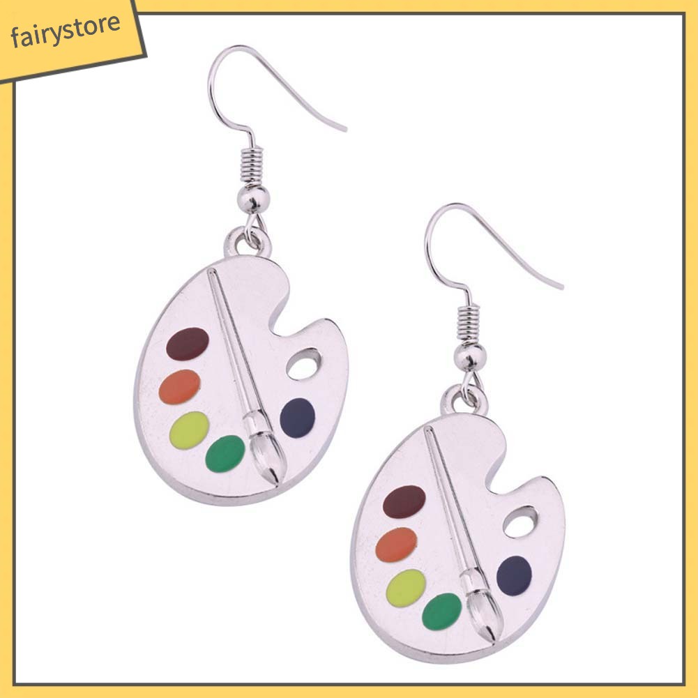 Hoa Tai Dáng Dài Mặt Hình Cọ Sơn Độc Đáo Cho Nữ