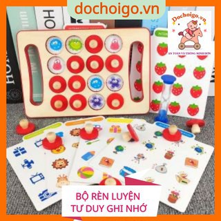Đồ chơi gỗ lật hình luyện trí nhớ cho bé, đồ chơi phát triển trí tuệ dochoigo.vn