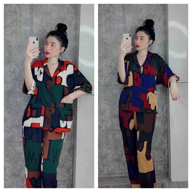 Bộ Pijama Nữ LẬP THỂ Đùi - Pyjama Lụa Mango xịn xò k nhăn,k xước,k xù lông Cánh Dơi