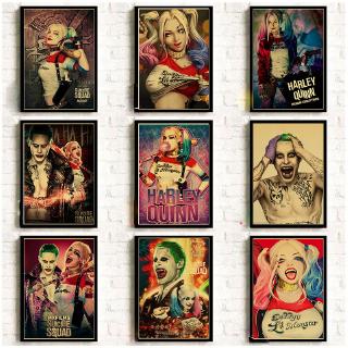 Poster Treo Tường In Hình Nhân Vật Harley Quinn Phim Suicide Squad Phong Cách Retro