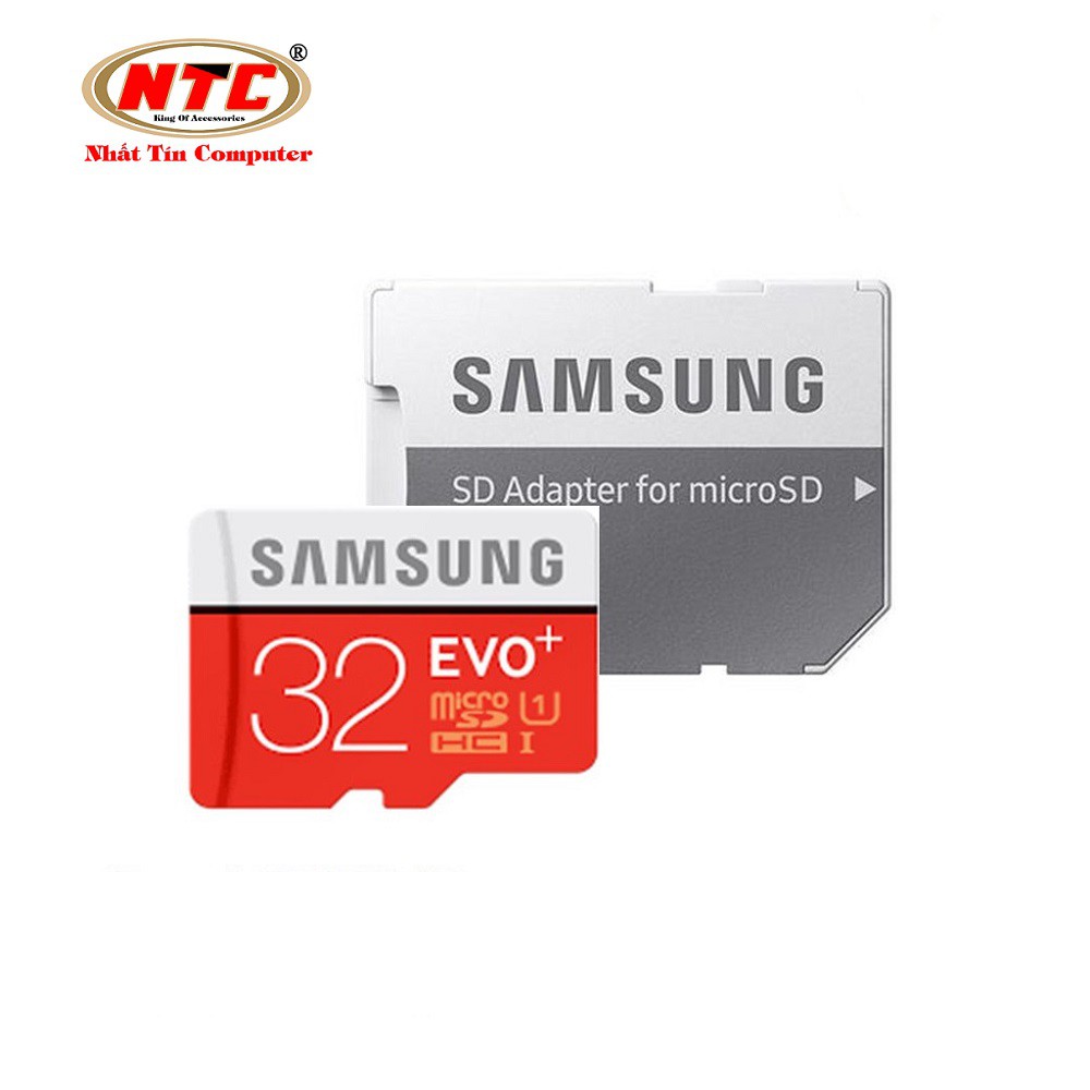 Thẻ nhớ MicroSDHC Samsung Evo+ 32GB U1 80MB/s kèm Adapter (Đỏ) - Không box