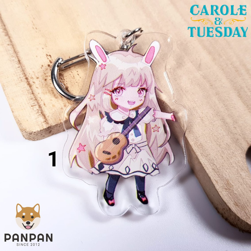 Móc khoá anime mica acrylic Carole &amp; Tuesday (6cm)