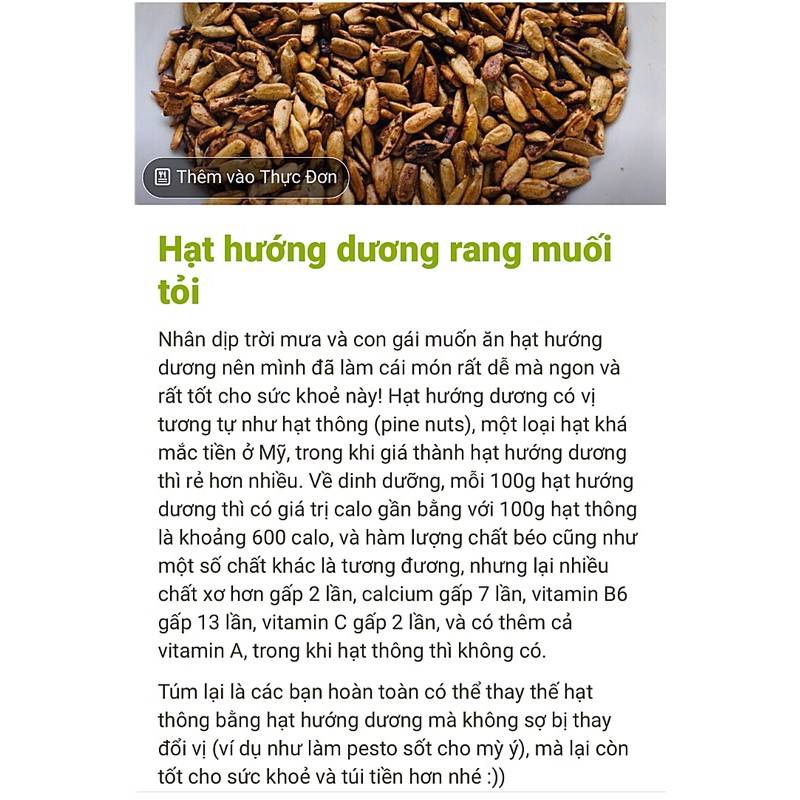 Nhân hạt hướng dương Nga (Sunflower Seeds)