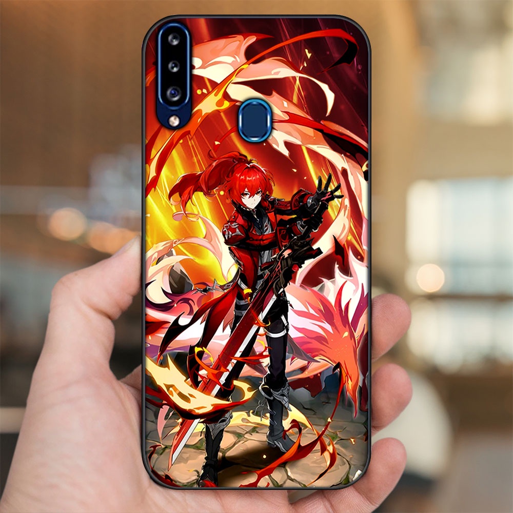 Ốp lưng Samsung A20S viền đen in hình Diluc Genshin Impact