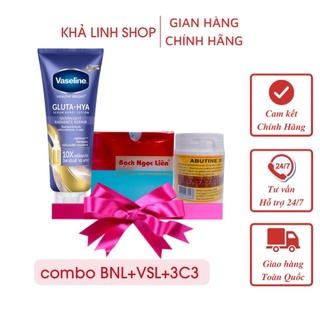 Combo kem bạch ngọc liên + vaseline gluta hya + abutine 3c3