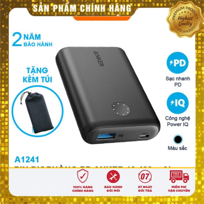 Pin dự phòng 13400mAh sạc nhanh PD 18w ANKER A1241 PowerCore Nintendo Switch Edition cho iPhone iPad Samsung Oppo Xiaomi