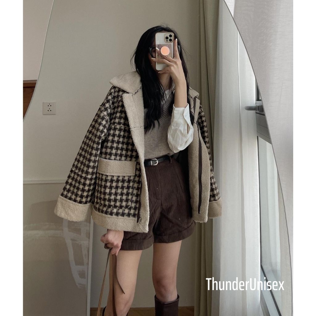 Quần Short Đùi Nữ Nhung Tăm Đen Chun Kèm Đai Ống Rộng Mềm Mịn Cao Cấp Thu Đông Ấm Đẹp ThunderUnisex 3 Màu Fullsize