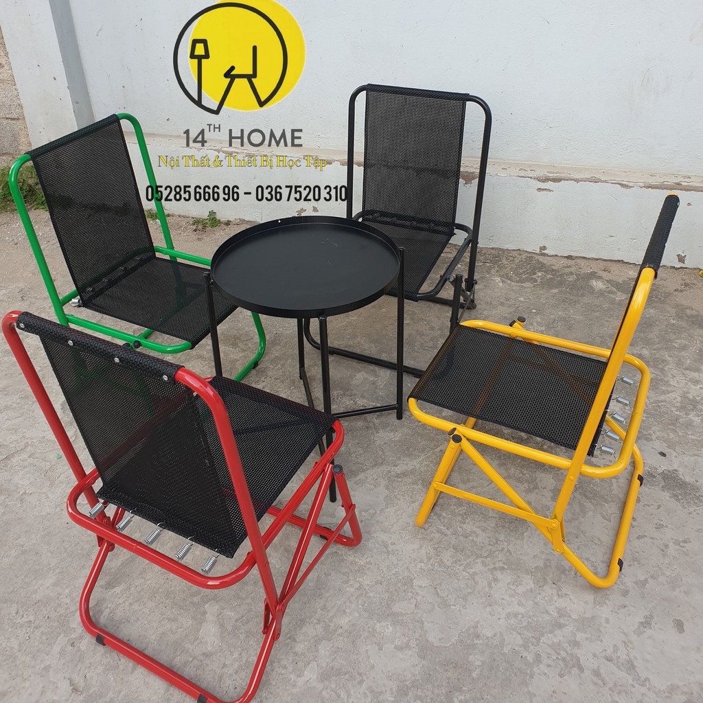 GHẾ LƯỚI XẾP GẬP Khung Sắt Tĩnh Điện Lưới Nhựa Dù Lò Xo cho Quán Trà Chanh, Cafe Vỉa Hè, Trà Sữa, Câu Cá | BigBuy360 - bigbuy360.vn
