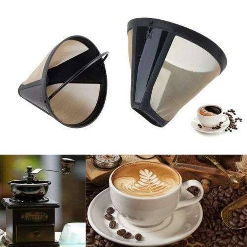 1 Lưới lọc cà phê hình nón M8J0 có thể giặt và tái sử dụng kèm tay cầm W3D6
