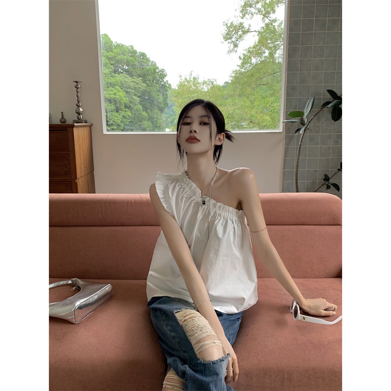 Áo Croptop Sát Nách Phối Ren Hoa Thiết Kế Hợp Thời Trang