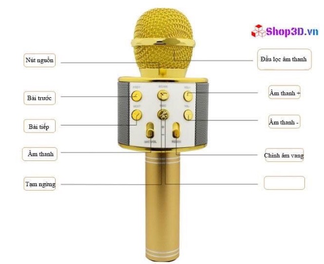 Micro hát Karaoke Bluetooth kèm loa 3in1 WS-858