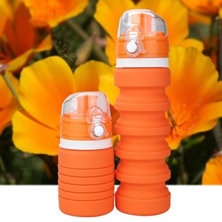 Bình Nước Gấp Gọn Thông Minh Bình Nước Cao Su S2 Cho Hoạt Động Thể Thao Và Du Lịch 500ml Màu Cam - qcafy7f