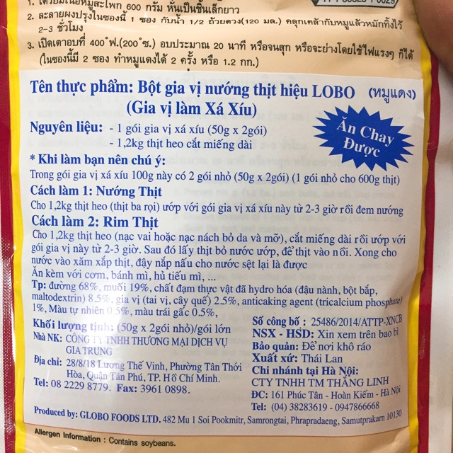 Gia vị làm xá xíu Thái Lan Lobo