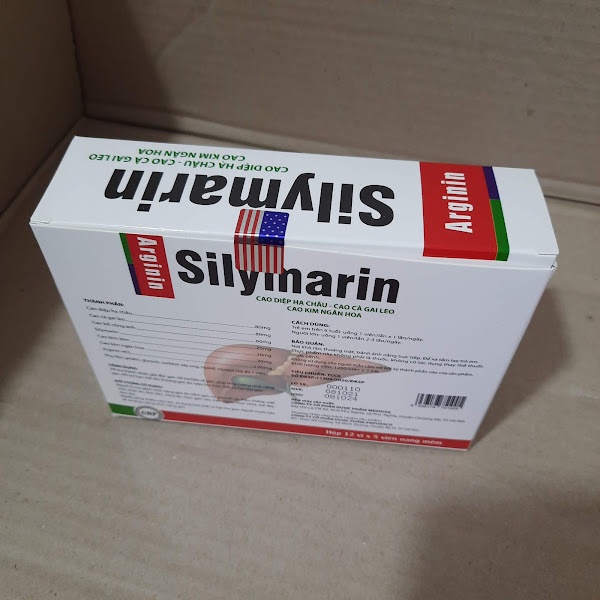 Viên uống giải độc gan SILYMARIN - Arginin gold - hỗ trợ bảo vệ gan ,tăng cường chức năng gan - Hộp 60 viên