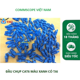 Đầu chụp mạng cat6 có tai màu xanh bấm dây nhảy