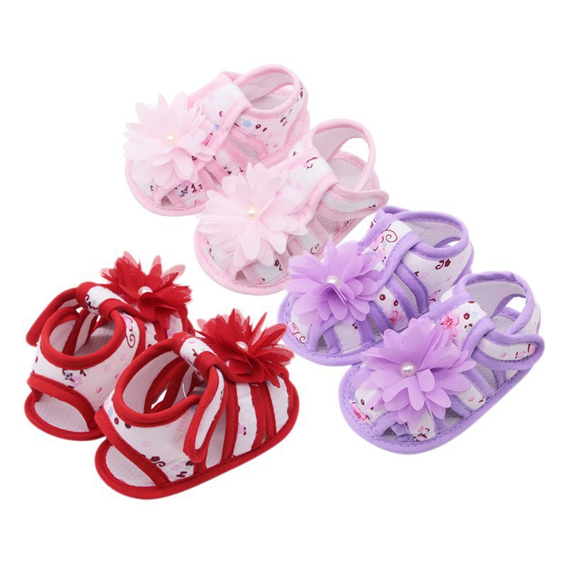 Giày Sandal Đính Hoa Xinh Xắn Cho Bé Gái