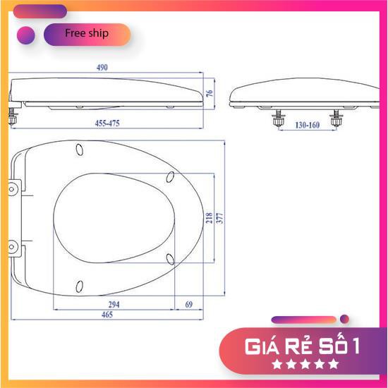 Nắp bồn cầu rơi êm thay thế INAX 504 HÀNG LOẠI 1 DẦY DẶN NHƯ HÀNG CHÍNH HÃNG