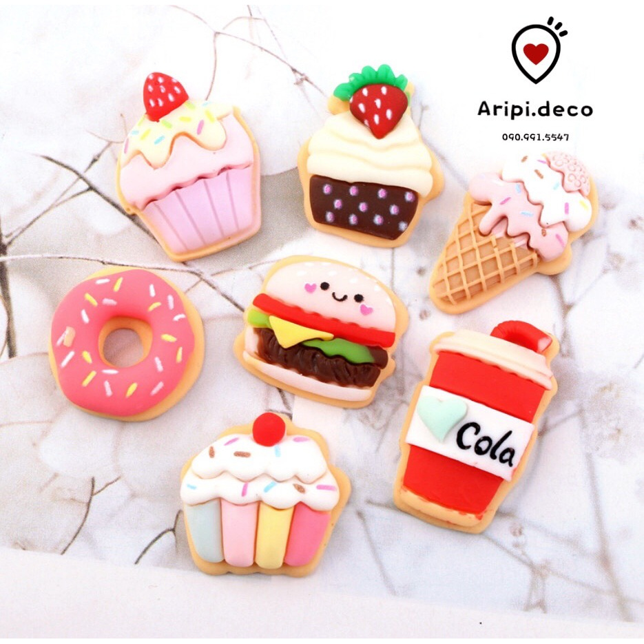 Charm bánh cookie bánh nướng dễ thương B89 /Nguyên liệu làm phụ kiện handmade / resin