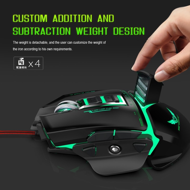 Chuột cơ gaming led RGB 3200DPI - X400GY Black mechanical Gaming mouse 11 Key