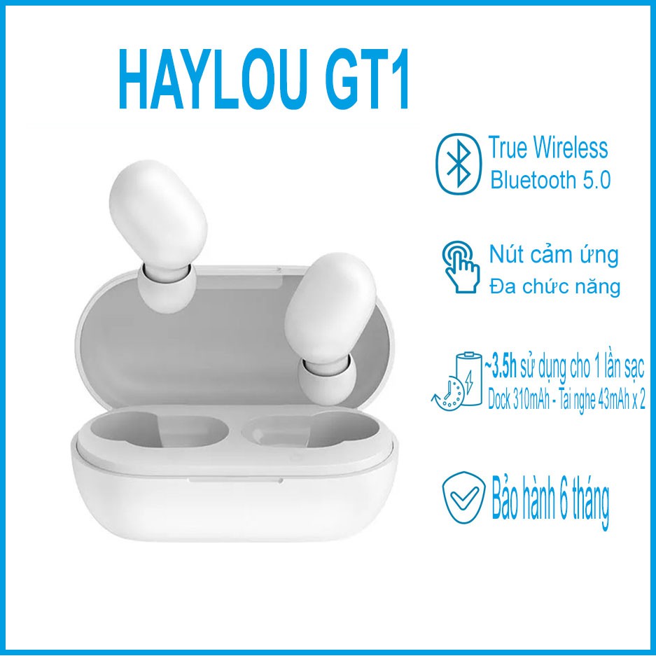 Tai Nghe Bluetooth Không Dây True Wireless Xiaomi Haylou GT1/ GT2S - Chính Hãng - BH 6 Tháng