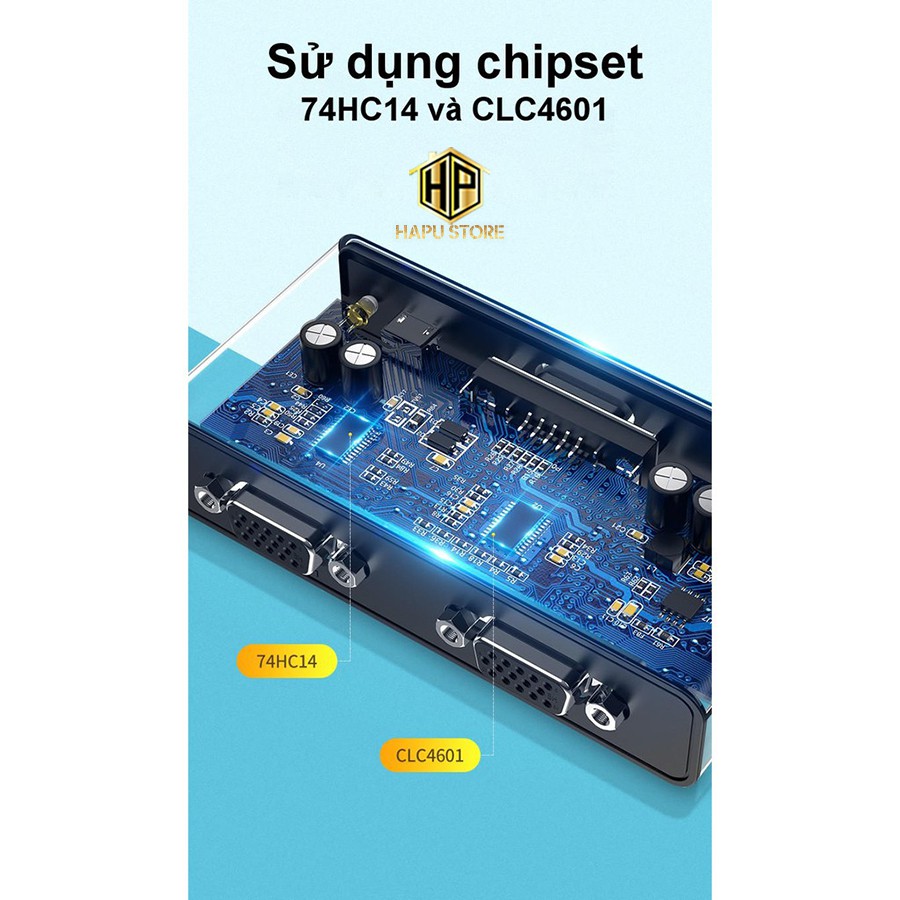 Ugreen 80190 - Bộ chia VGA 1 ra 2 tốc độ cao chính hãng - Phukienleduy