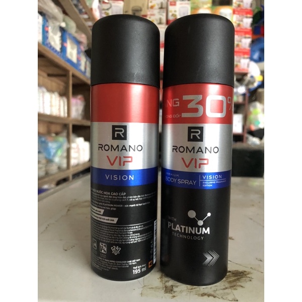 xịt ngăn mùi hương nước hoa Romano vip 150ml tặng thêm 30% thể tích