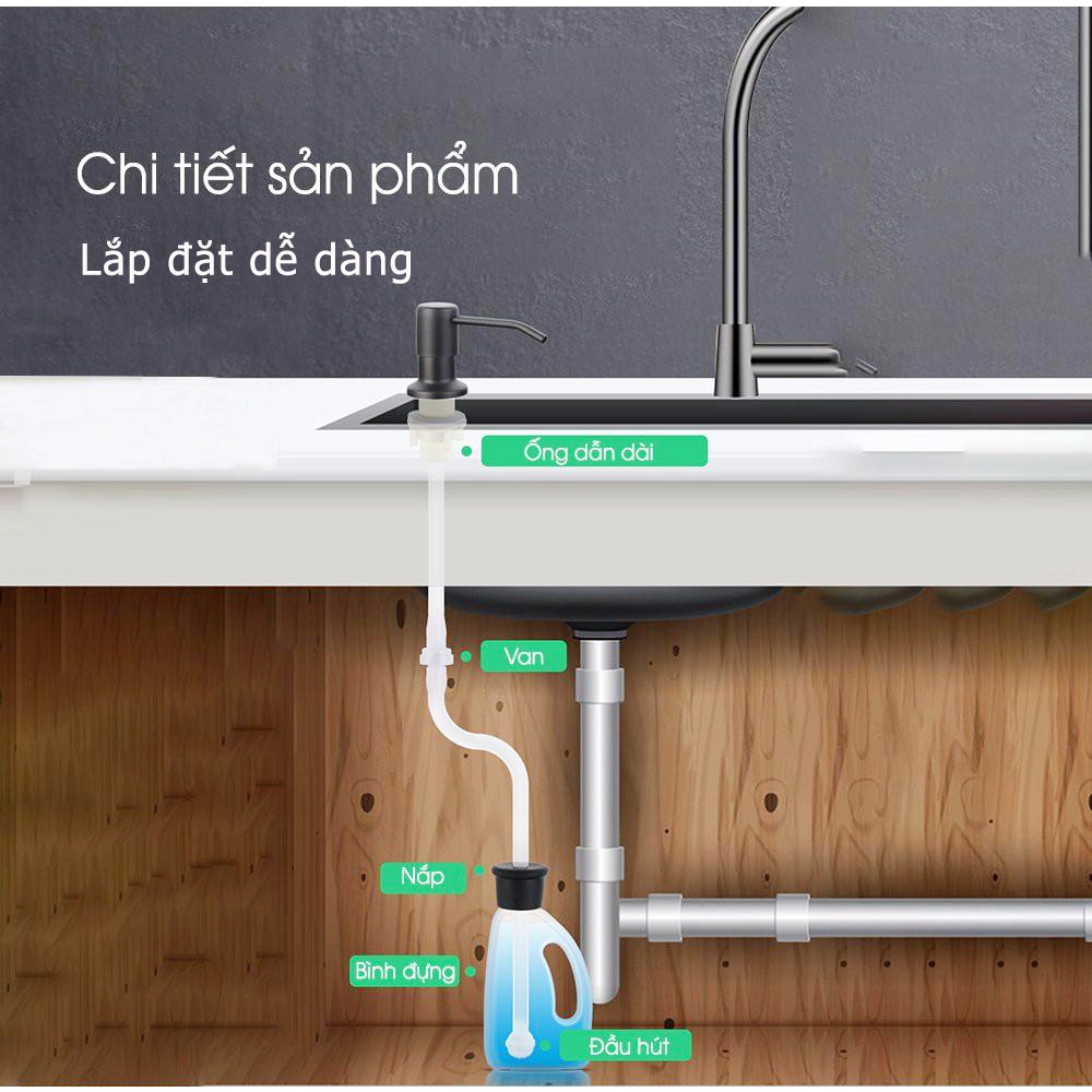 Vòi hút nước rửa chén, bộ vòi xịt nước rửa bát tự bơm hút dầu rửa bát thông minh ống dẫn dài 1,2m-MKS064