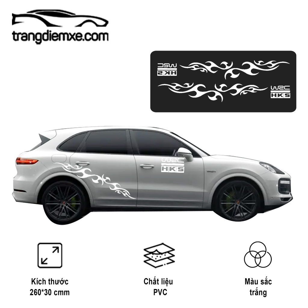 Decal Trang Trí Ô Tô Hình Vết Lửa Y57 Tem Dán Độc Đáo Trangdiemxe