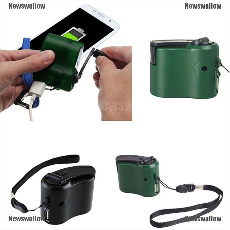 [NW] Outdoor Emergency Portable Hand Power Dynamo Hand Crank USB Charging Newswallow