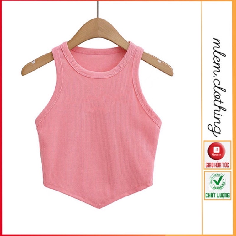 Áo thun croptop ba lỗ vạt tam giác Mlem