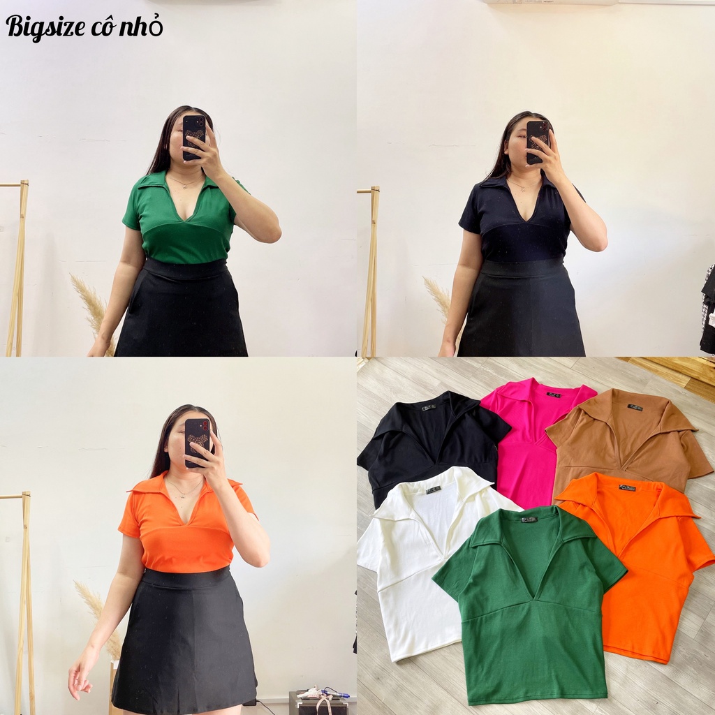 [Bigsize 58kg-95kg]ÁO THUN NỮ XẺ NGỰC CỔ BẺ,ÁO CROPTOP HACK DÁNG MÃ A21