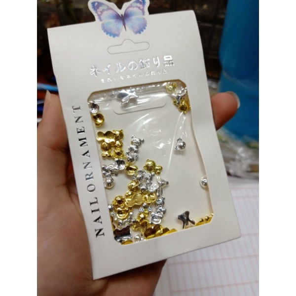 sét cham ,nơ ,gấu, thương hiệu cao cấp,phụ kiện trang trí móng nail