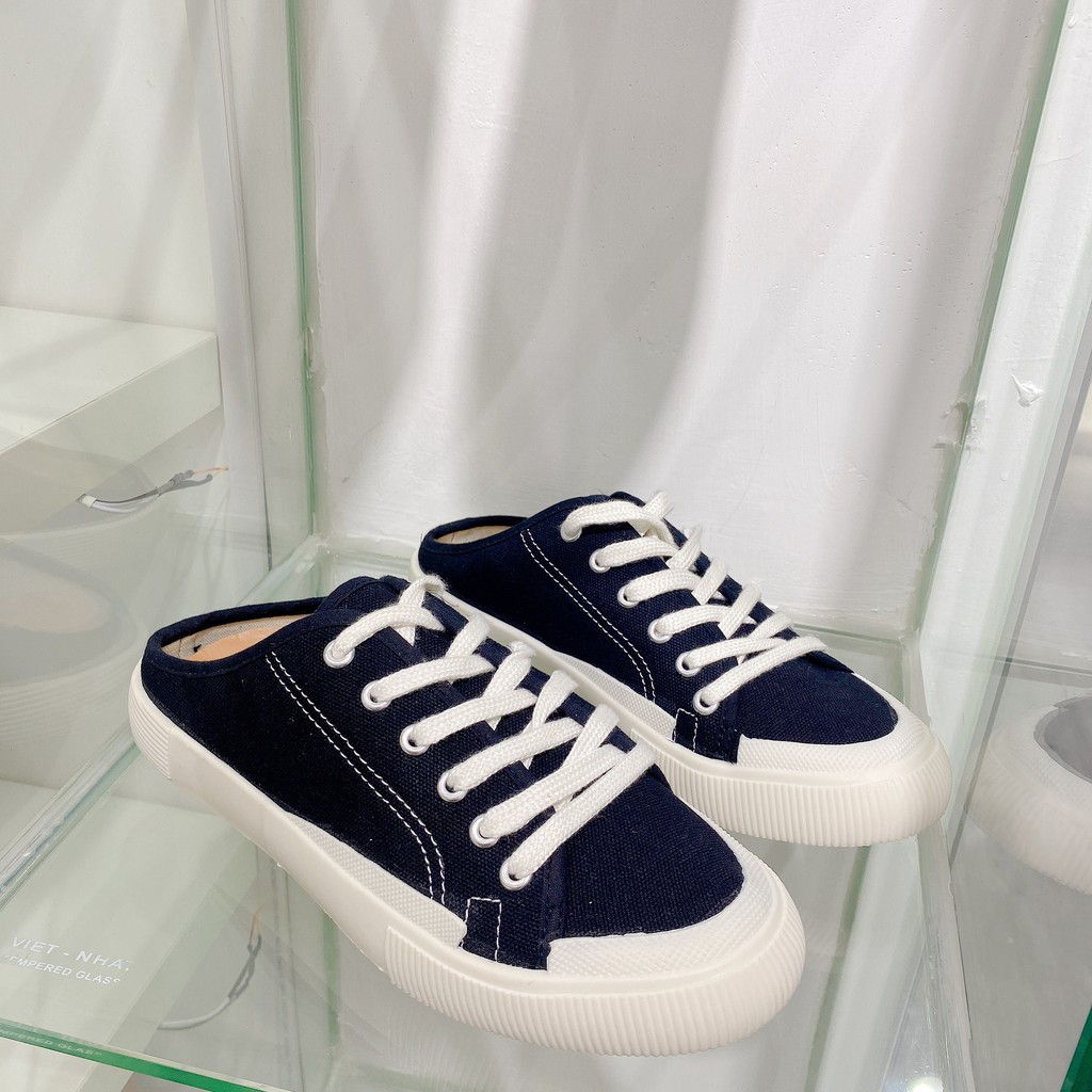 Giày sục nữ Nin Shoes - Giày đạp gót thời trang mũi tròn siêu xinh 2 màu | BigBuy360 - bigbuy360.vn