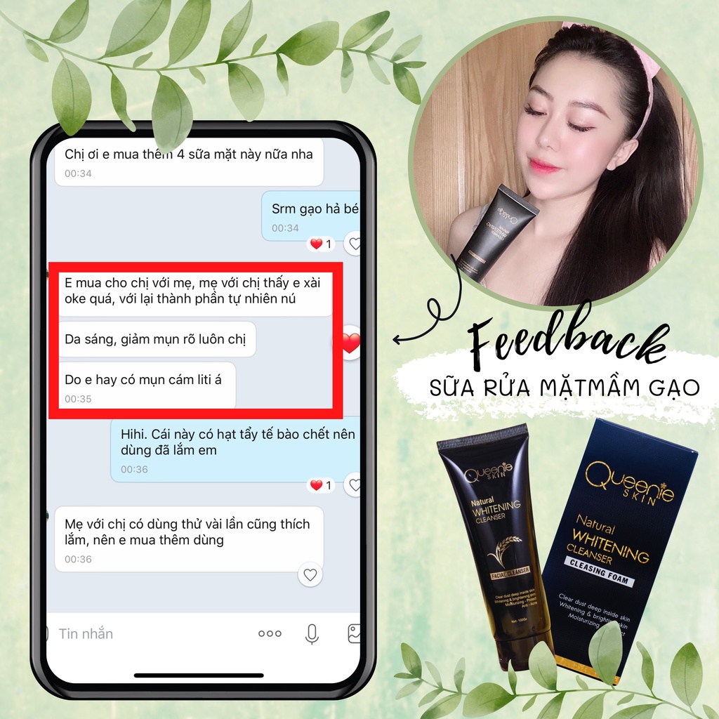Sữa Rửa Mặt Mầm Gạo Queenie Skin - Sữa Rửa Mặt Queenie Skin Date Mới Nhất