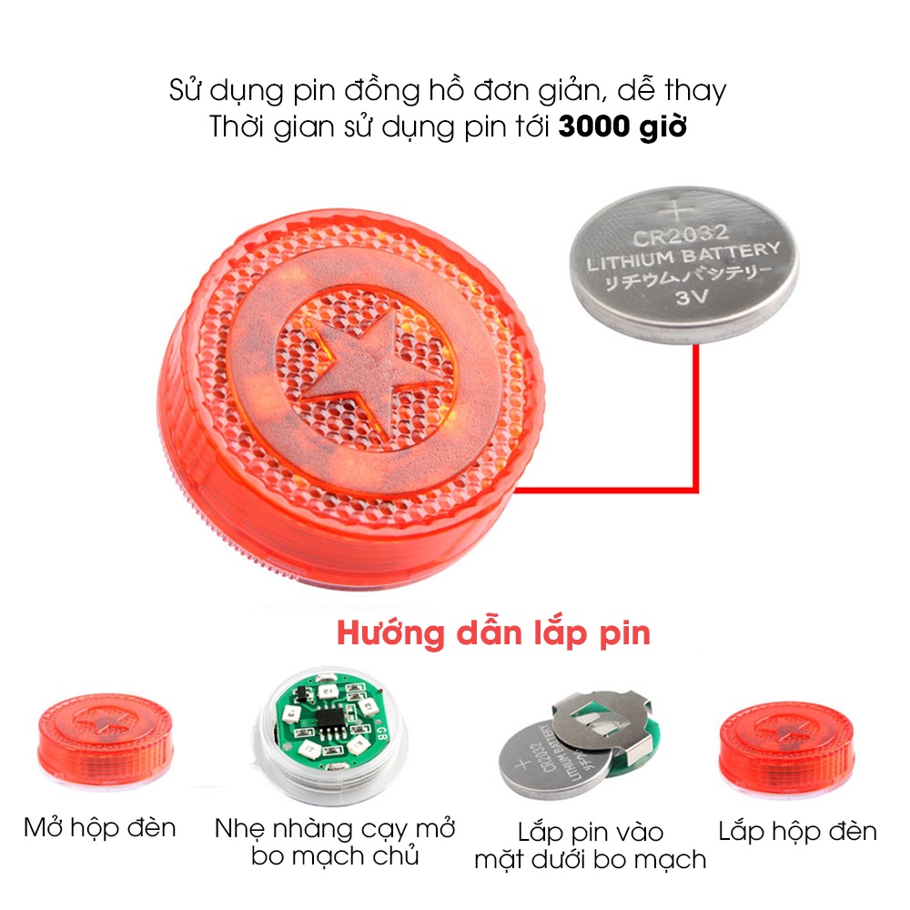 Đèn cảnh báo mở cửa ô tô chống va chạm gắn cửa xe hơi, phụ kiện ô tô Tâm Luân