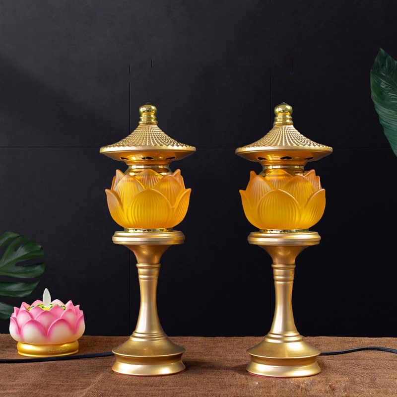 Đèn Thờ Cúng Hoa Sen Lưu Ly - Đèn Điện Thờ Phụng Led Đổi Màu cao cấp