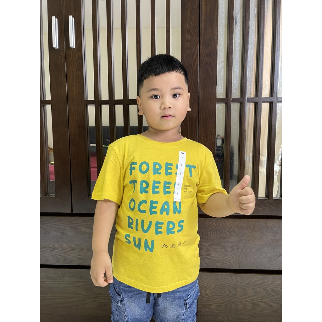 Áo thun phông bé trai ZARA xuất dư cộc tay Dragon Kids