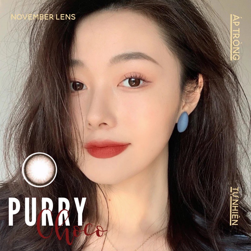 Kính áp tròng Purryy Choco Hàn Quốc tone nâu trầm tự nhiên